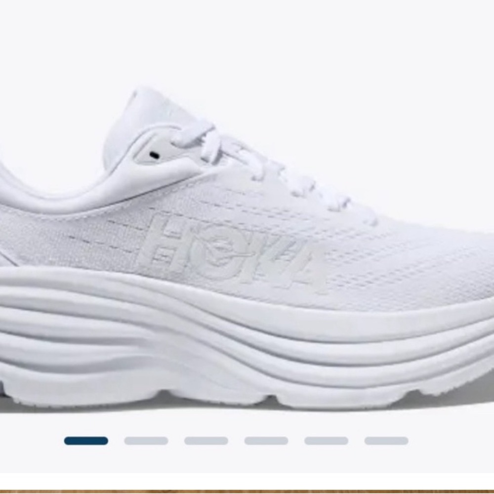 Hoka White Bondi 8 NWOT! Pristine condition